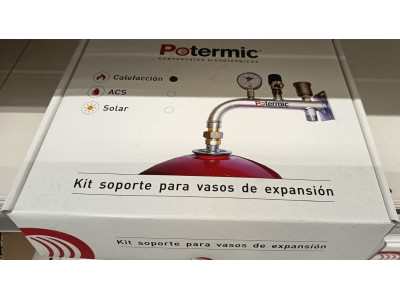 Soporte Vaso Expansion ACS Con Valvula De Seguridad Manómetro 053023