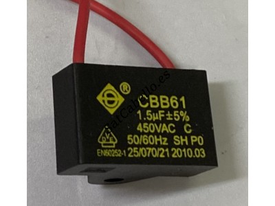 Condensador 1,5 UF Ventilador Techo Orbegozo CP25132B